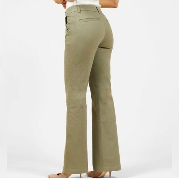 Outerknown | Avery flared stretch trousers in Olive Green - Picture 2 of 11